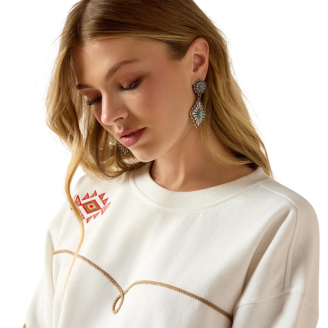 Ariat Ladies Coconut Milk Kansas Sweatshirt 10080724 detail01