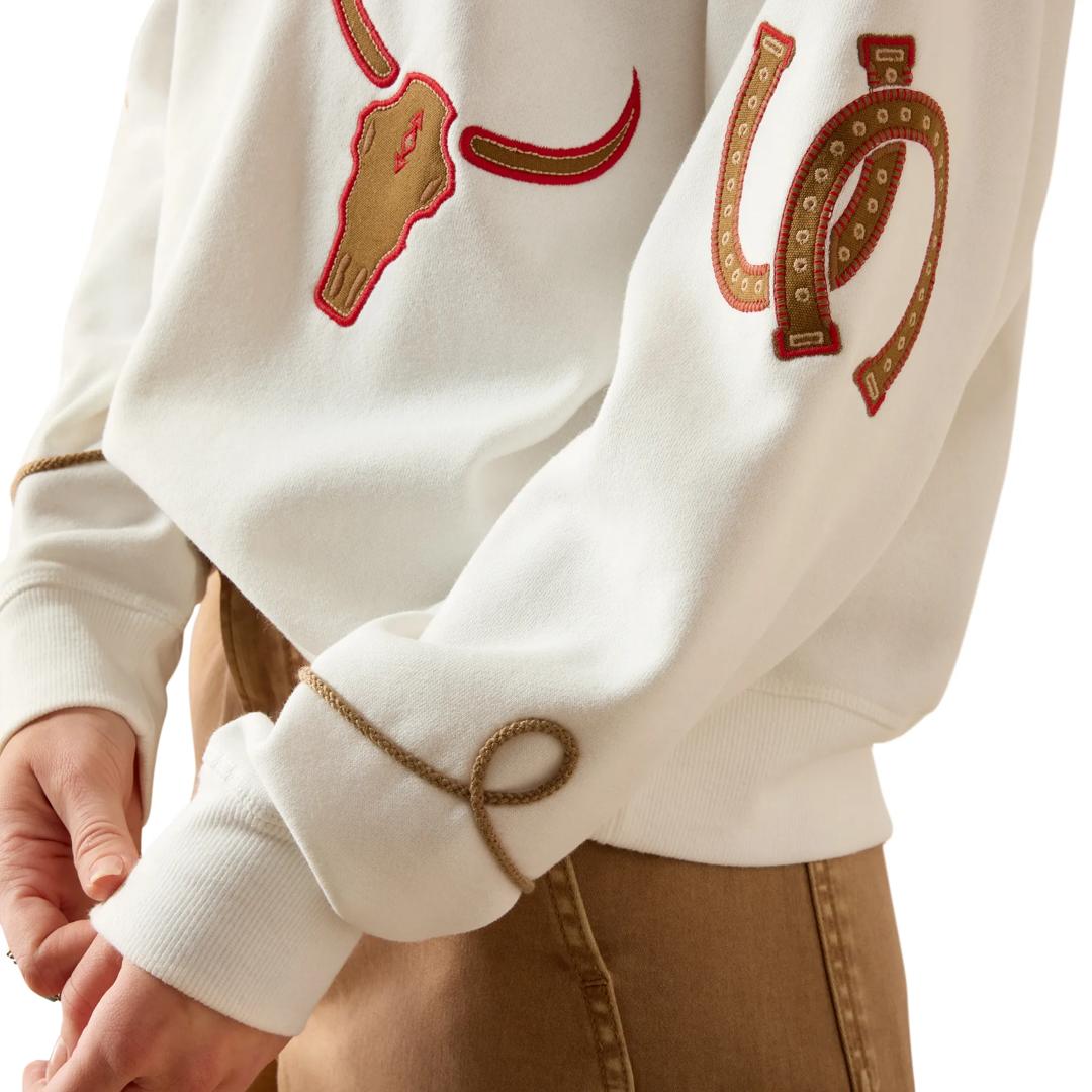 Ariat Ladies Coconut Milk Kansas Sweatshirt 10080724 detail02