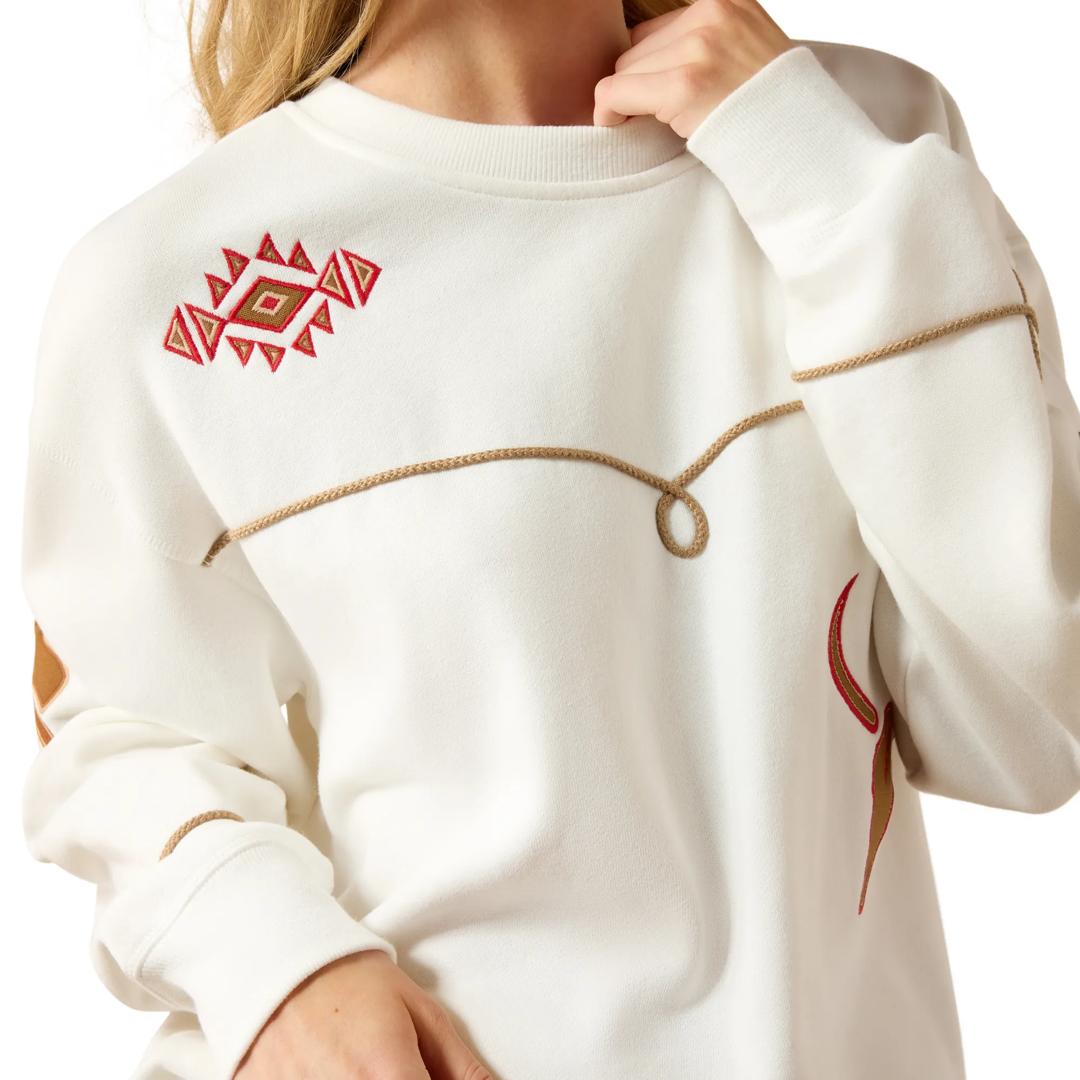 Ariat Ladies Coconut Milk Kansas Sweatshirt 10080724 detail03