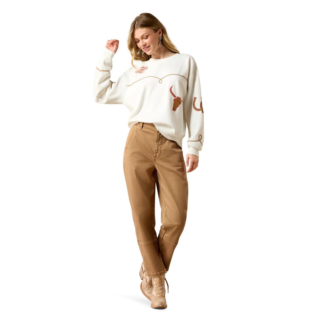 Ariat Ladies Coconut Milk Kansas Sweatshirt 10080724 full