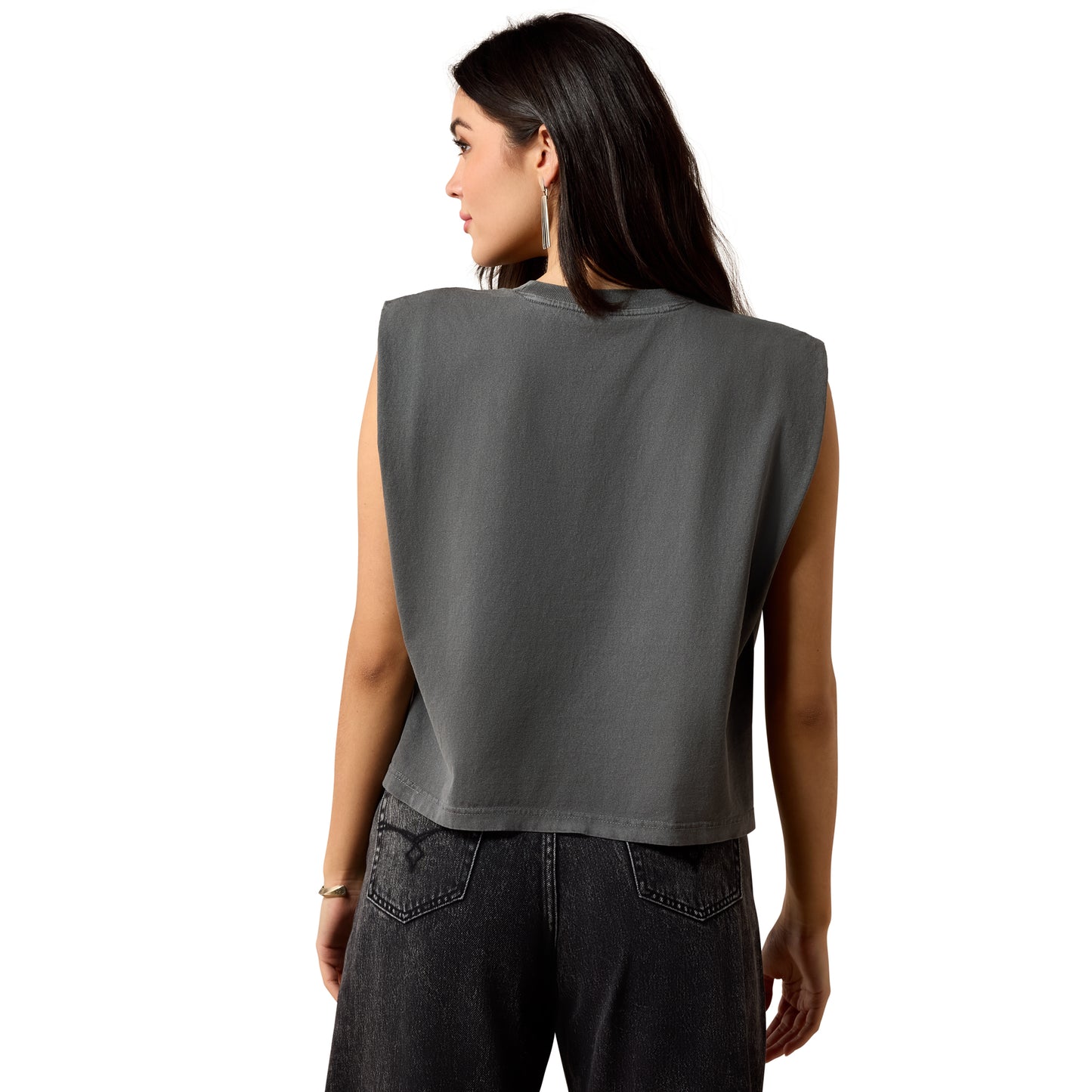 Ariat Ladies Kiss A Cowboy Faded Black T-Shirt 10082172