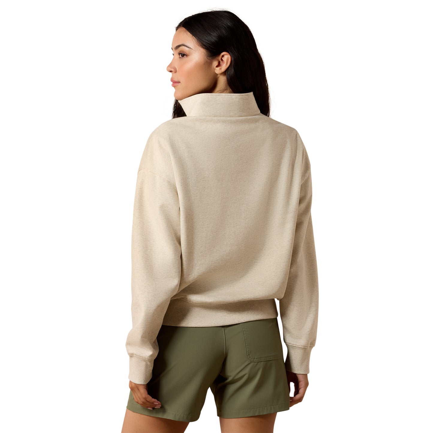 Ariat Ladies Oatmeal Holiday 1/2 Zip Sweatshirt 10085379