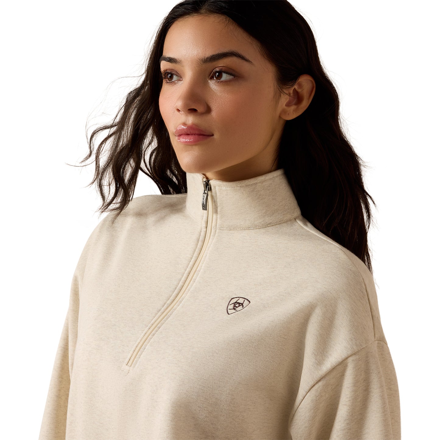 Ariat Ladies Oatmeal Holiday 1/2 Zip Sweatshirt 10085379