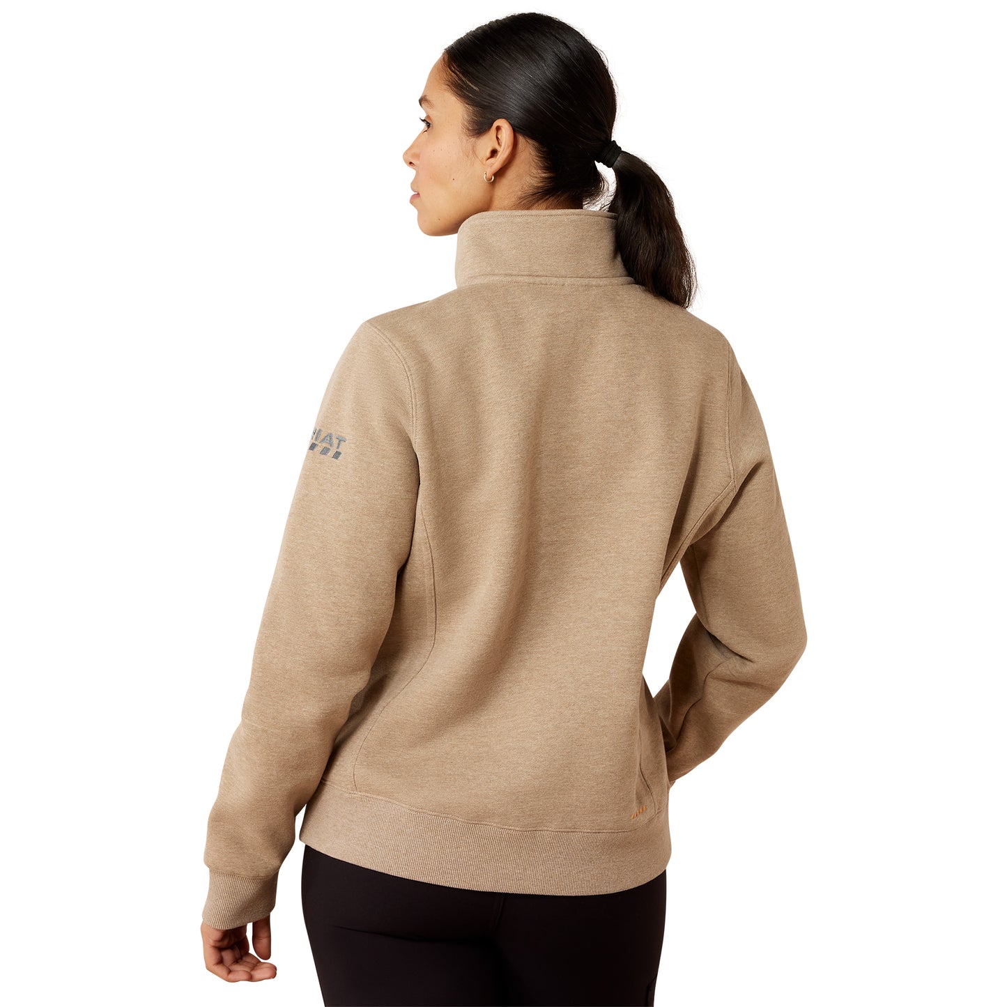 Ariat Ladies Rebar Traverse Funnel Neck Oatmeal Heather Sweatshirt 10078823