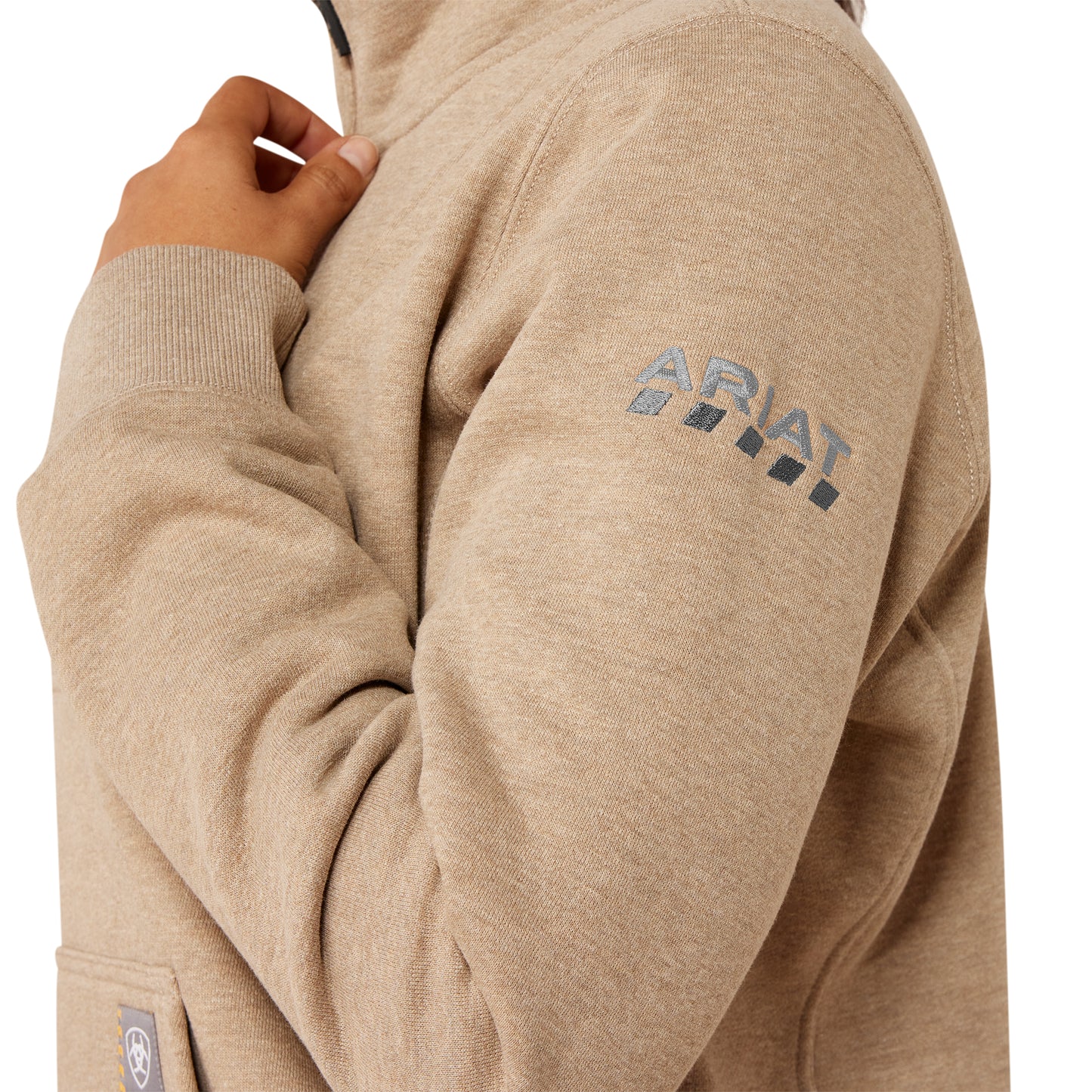 Ariat Ladies Rebar Traverse Funnel Neck Oatmeal Heather Sweatshirt 10078823
