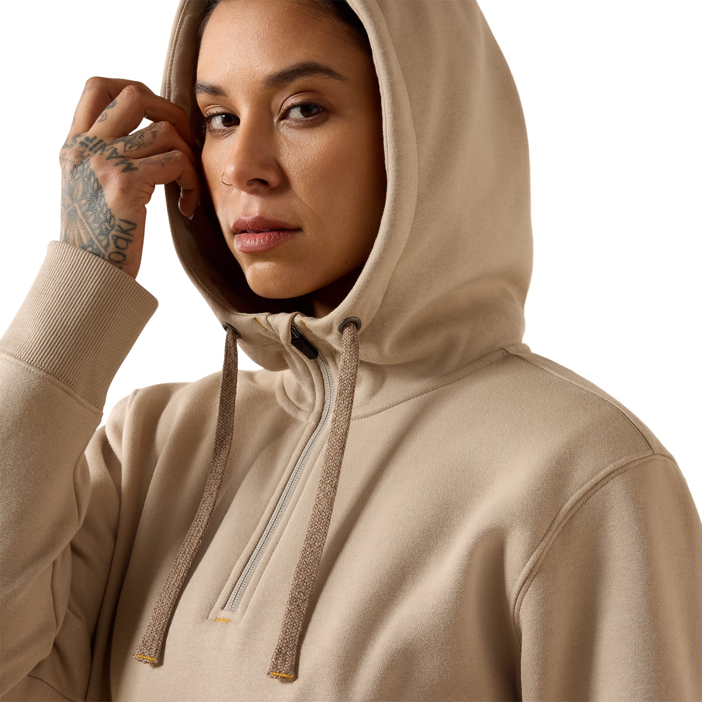 Ariat Ladies Rebar String/Tan Skill Set 1/2 Zip Hoodie 10078998