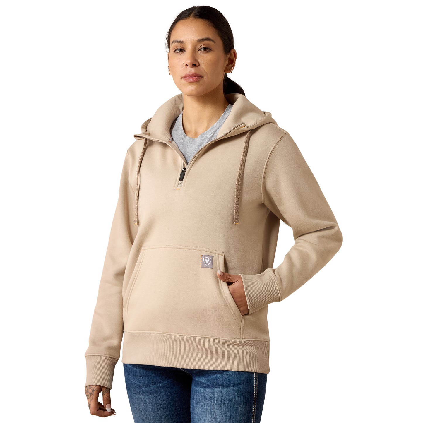Ariat Ladies Rebar String/Tan Skill Set 1/2 Zip Hoodie 10078998