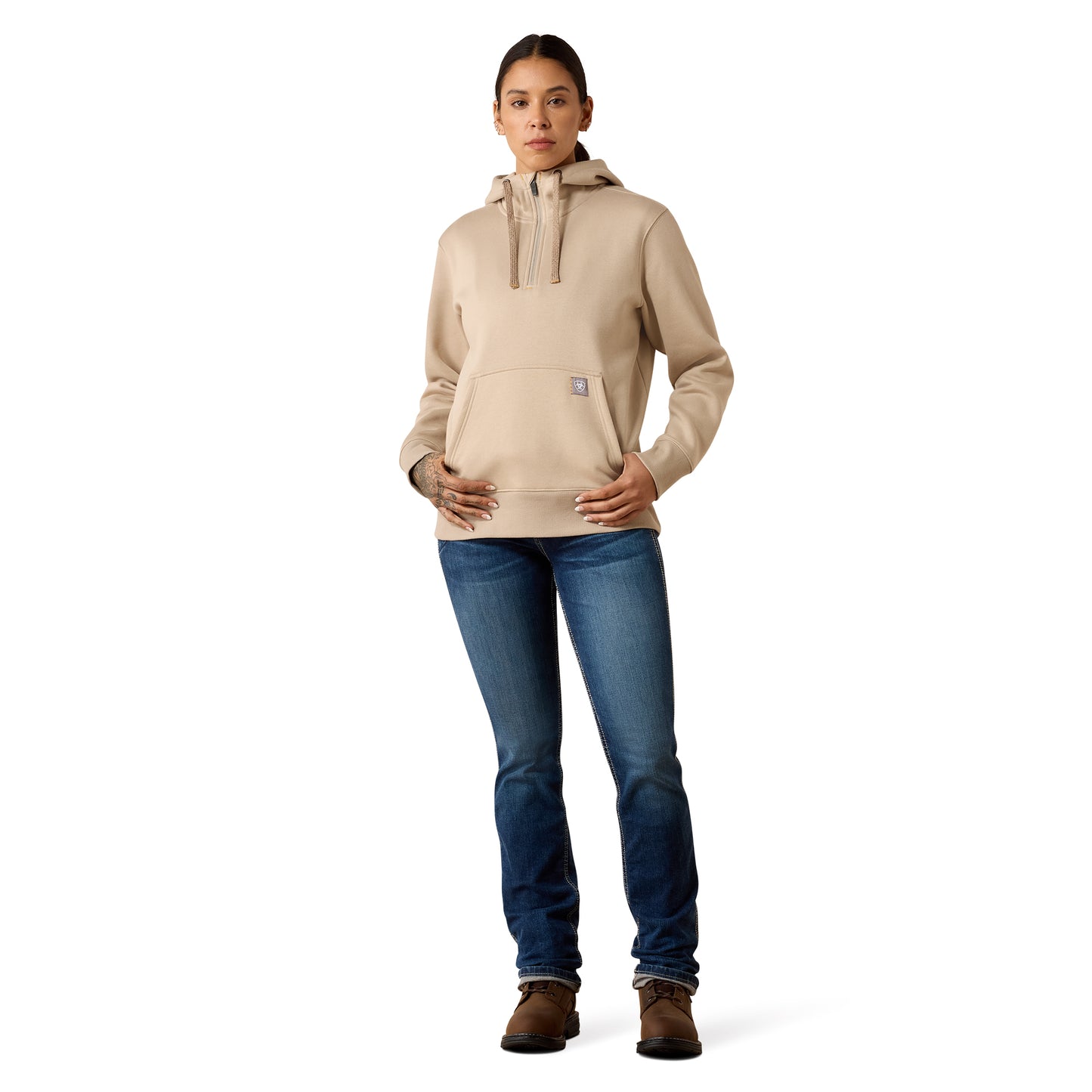 Ariat Ladies Rebar String/Tan Skill Set 1/2 Zip Hoodie 10078998