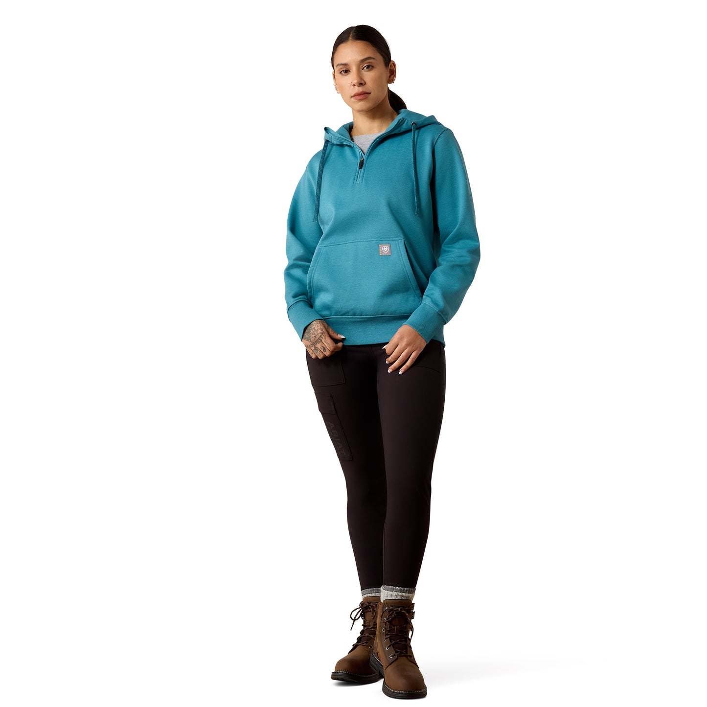 Ariat Ladies Rebar Storm Blue Heather Skill Set 1/2 Zip Hoodie 10078999