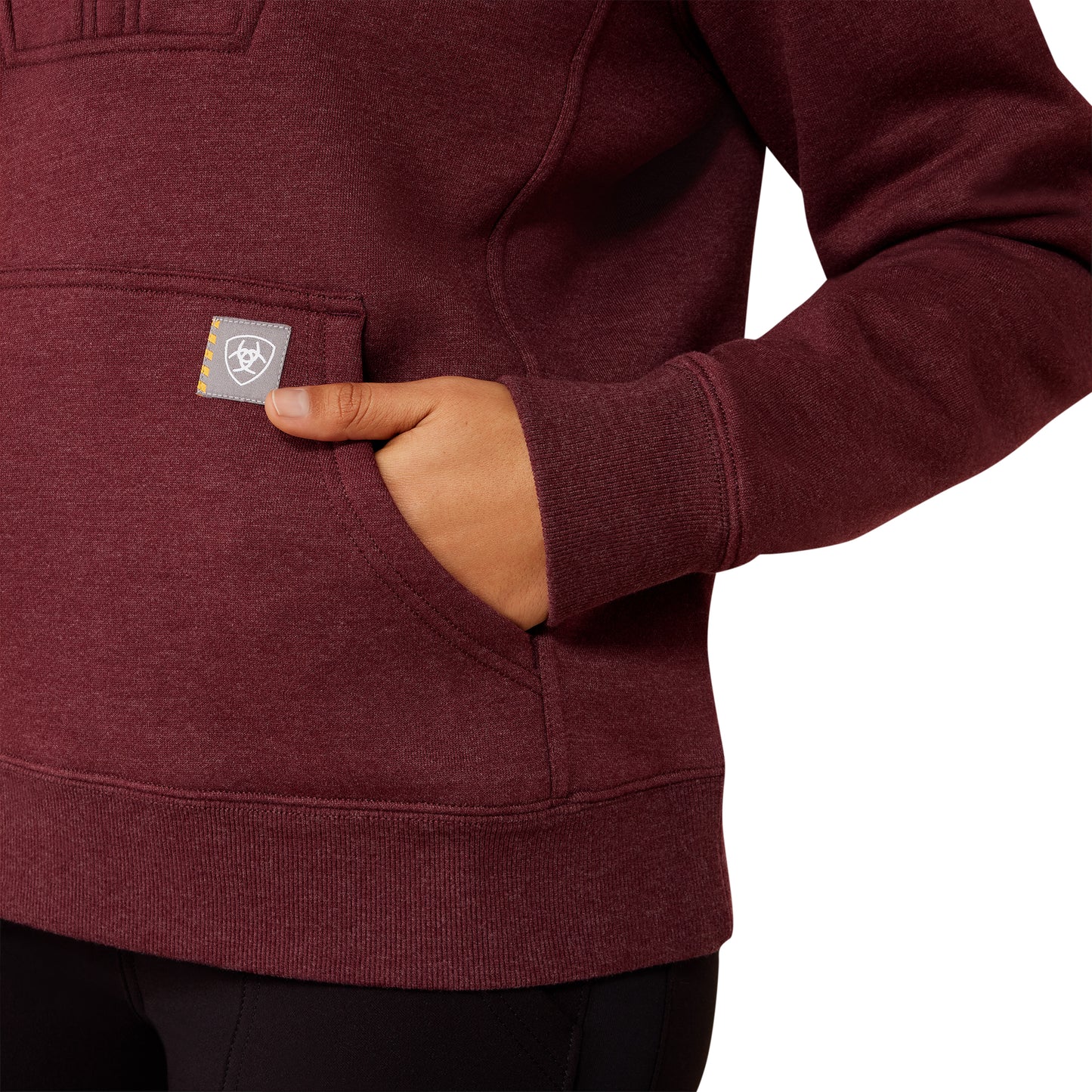Ariat Ladies Windsor Wine Heather Rebar Transverse Funnel Neck Sweatshirt 10079005