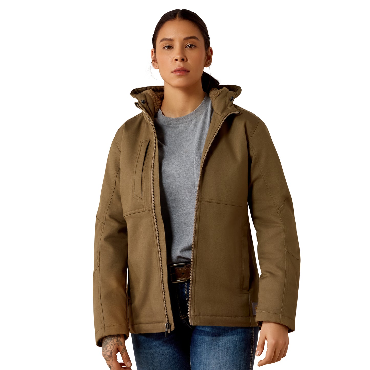 Ariat Ladies Rebar Khaki DuraCanvas Insulated Jacket 10079034