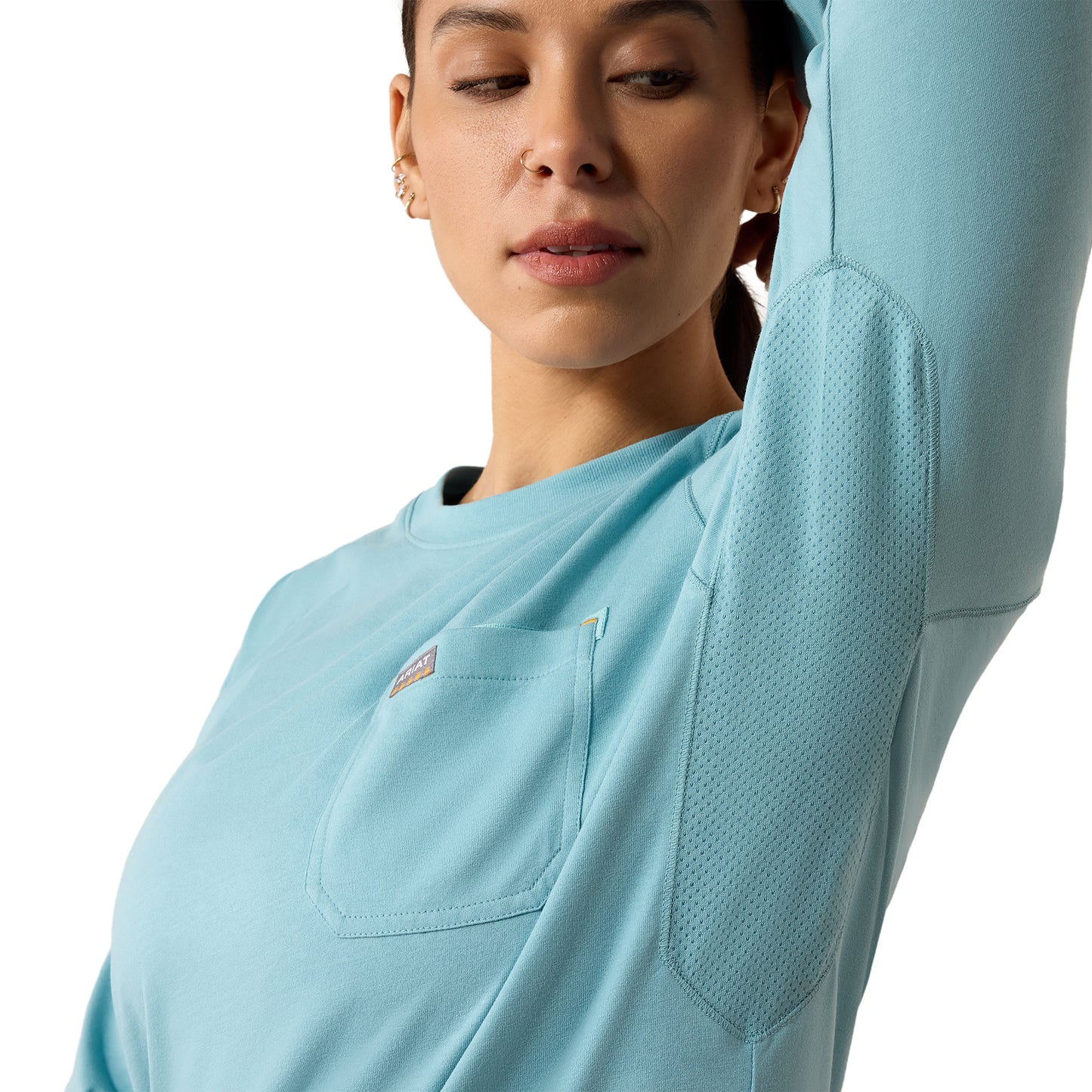 Ariat Ladies Rebar Cameo Blue Workman EST 1993 T-Shirt 10079111