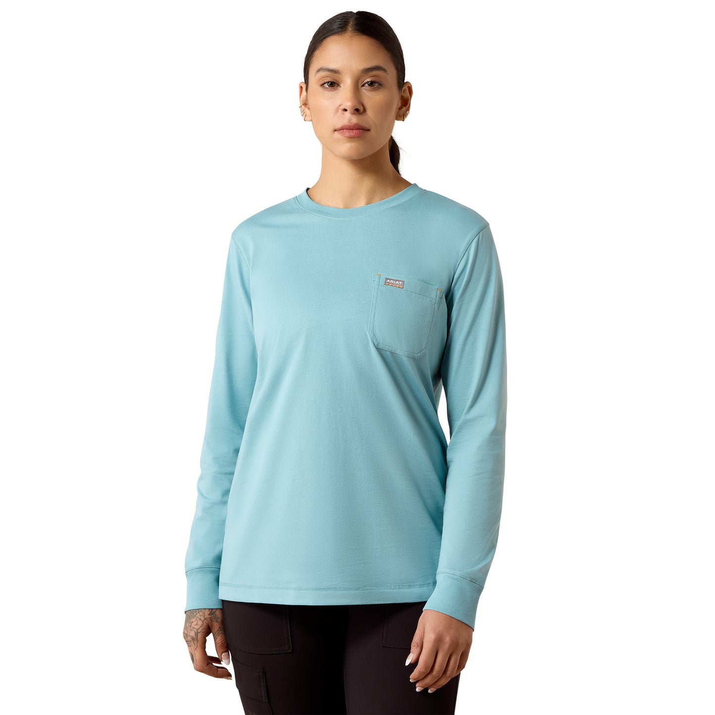 Ariat Ladies Rebar Cameo Blue Workman EST 1993 T-Shirt 10079111