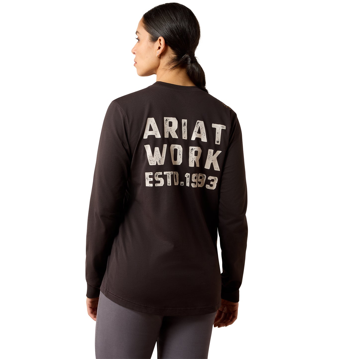 Ariat Ladies Rebar Espresso Brown Workman EST 1993 T-Shirt 10079175