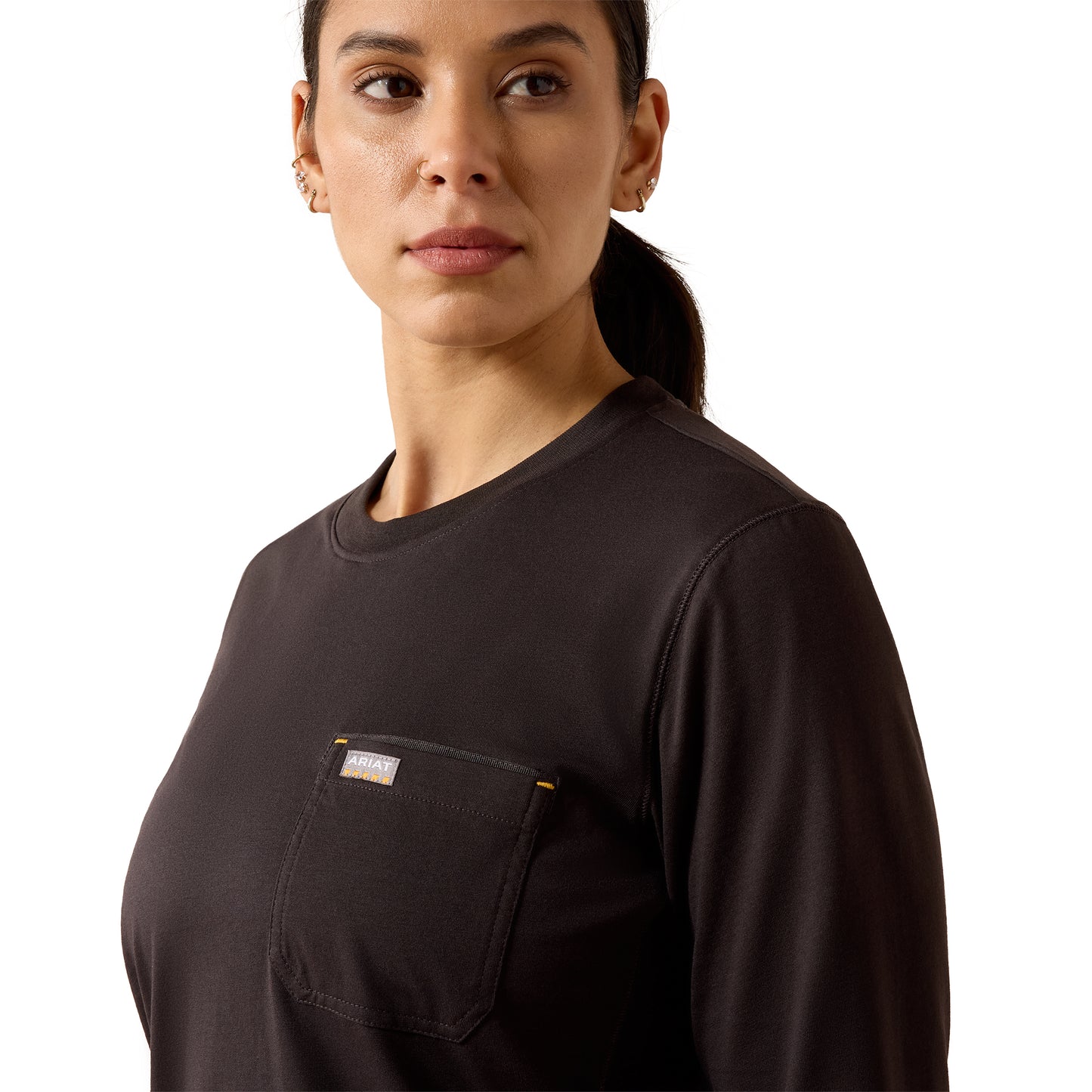 Ariat Ladies Rebar Espresso Brown Workman EST 1993 T-Shirt 10079175