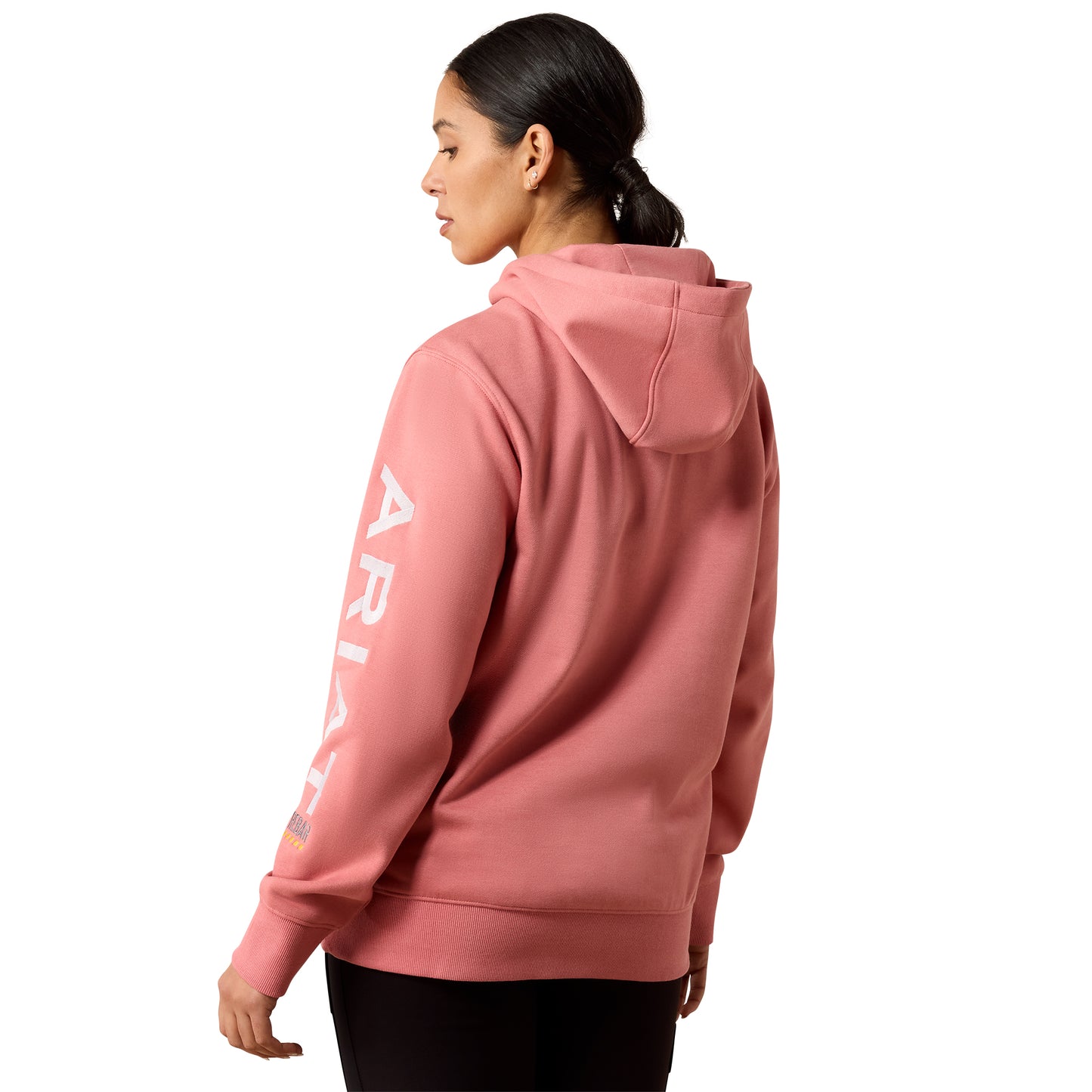 Ariat Ladies Rebar Dusty Rose Heather Workman Graphic Hoodie 10079235