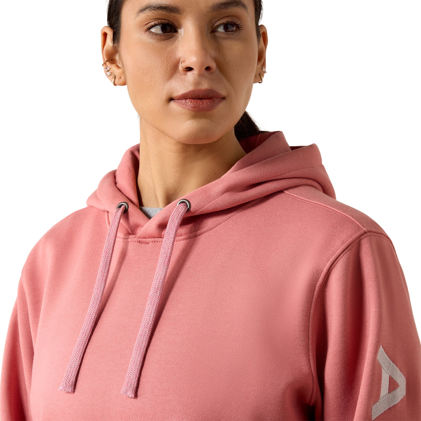 Ariat Ladies Rebar Dusty Rose Heather Workman Graphic Hoodie 10079235