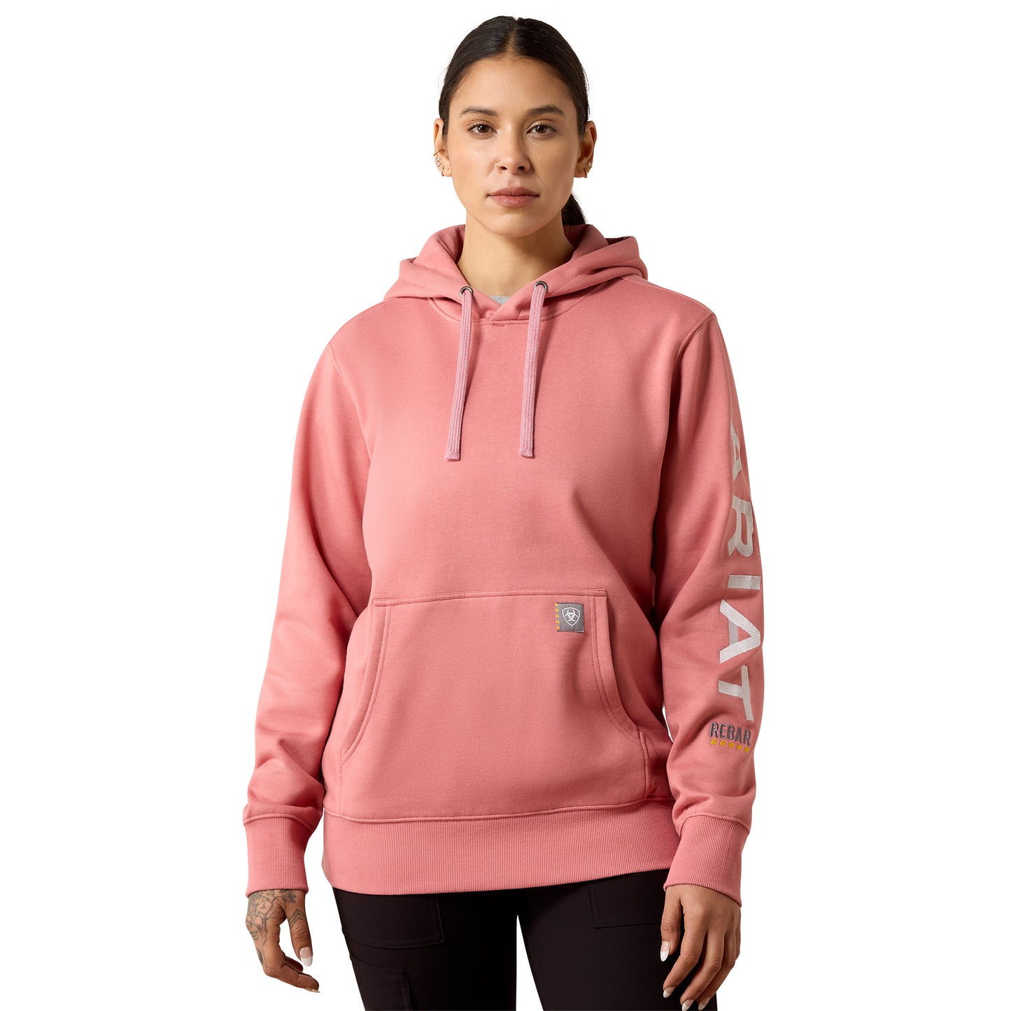 Ariat Ladies Rebar Dusty Rose Heather Workman Graphic Hoodie 10079235