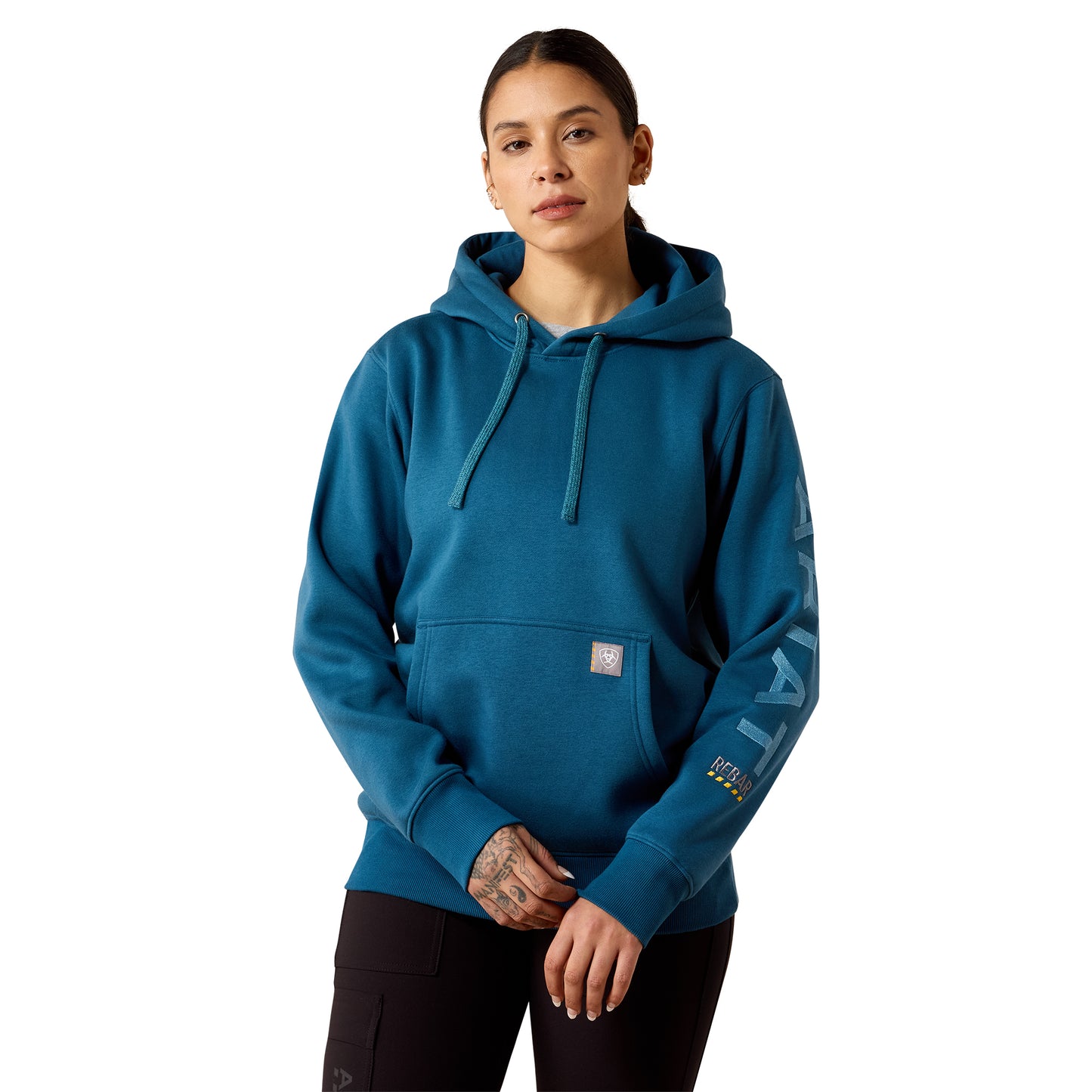 Ariat Ladies Rebar Deep Dive Storm Blue Workman Graphic Hoodie 10079237
