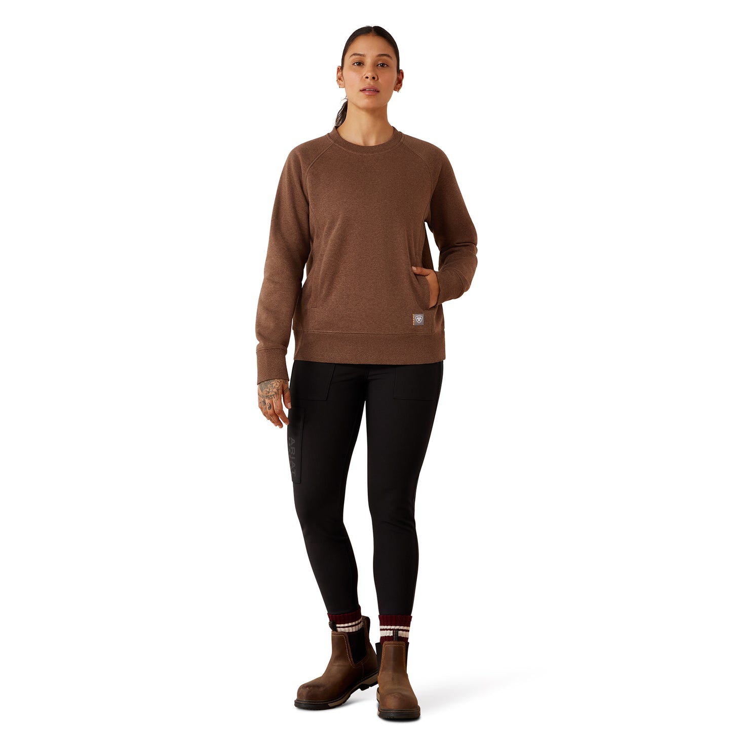 Ariat Ladies Rebar Rain Drum Heather Lightweight Fleece Sweatshirt 10079706
