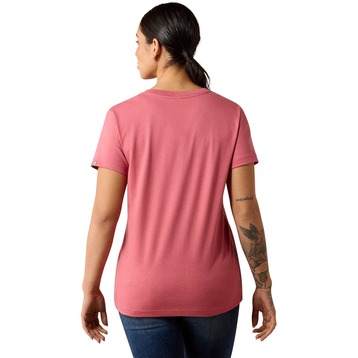 Ariat Ladies Rebar Mauvewood Heather Cotton Strong Standard V-Neck T-Shirt 10079762