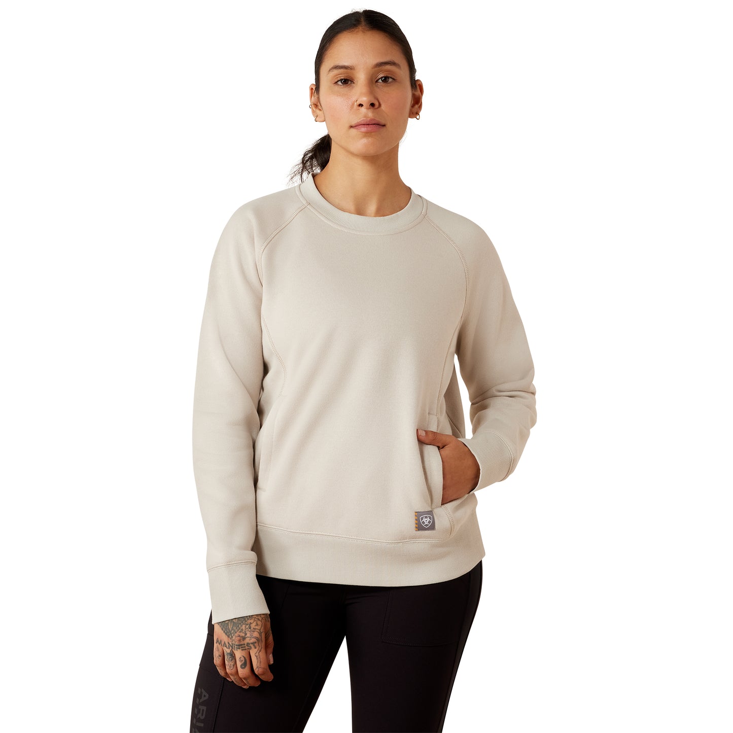 Ariat Ladies Rebar Silver Grey Heather Lightweight Fleece Sweatshirt 10079783