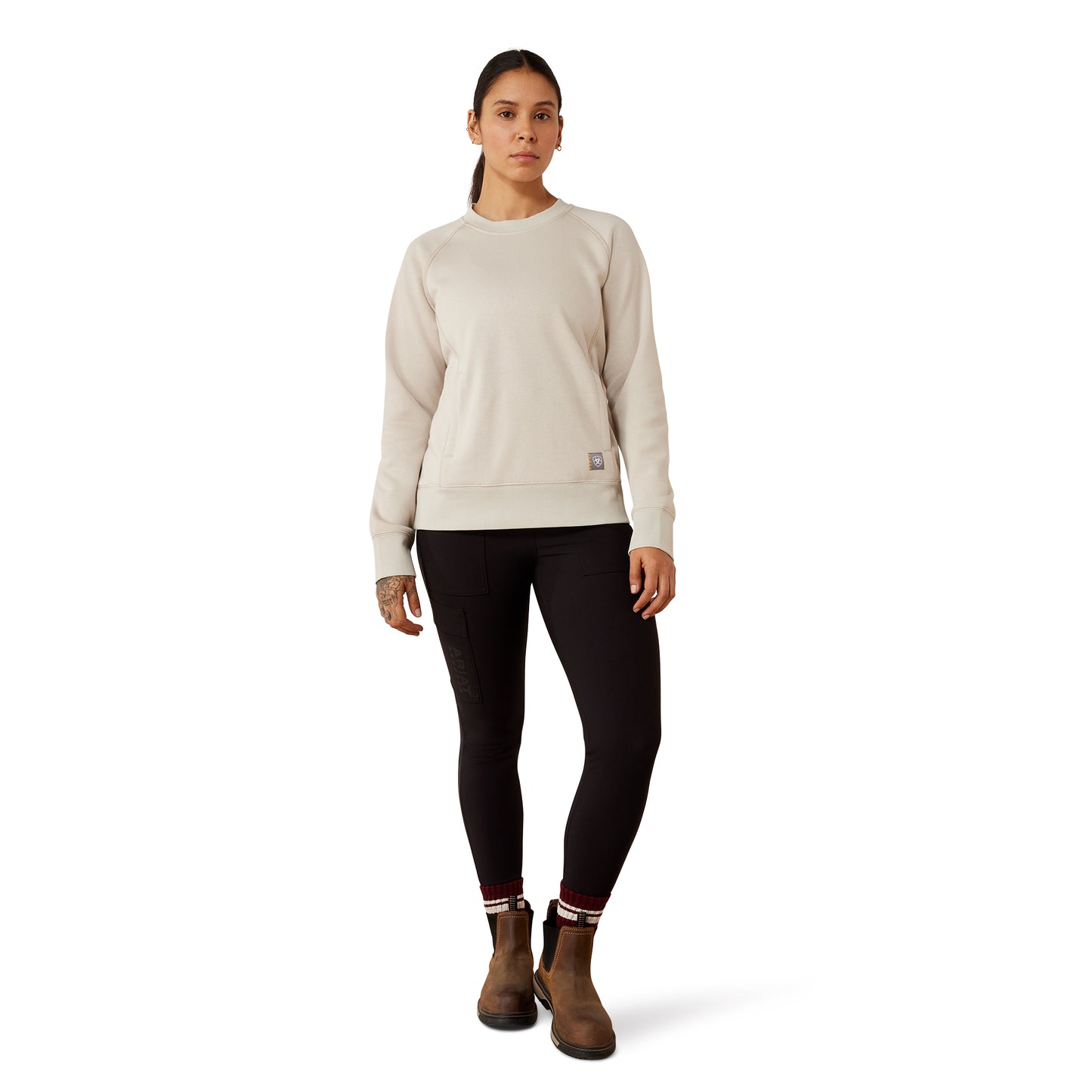 Ariat Ladies Rebar Silver Grey Heather Lightweight Fleece Sweatshirt 10079783