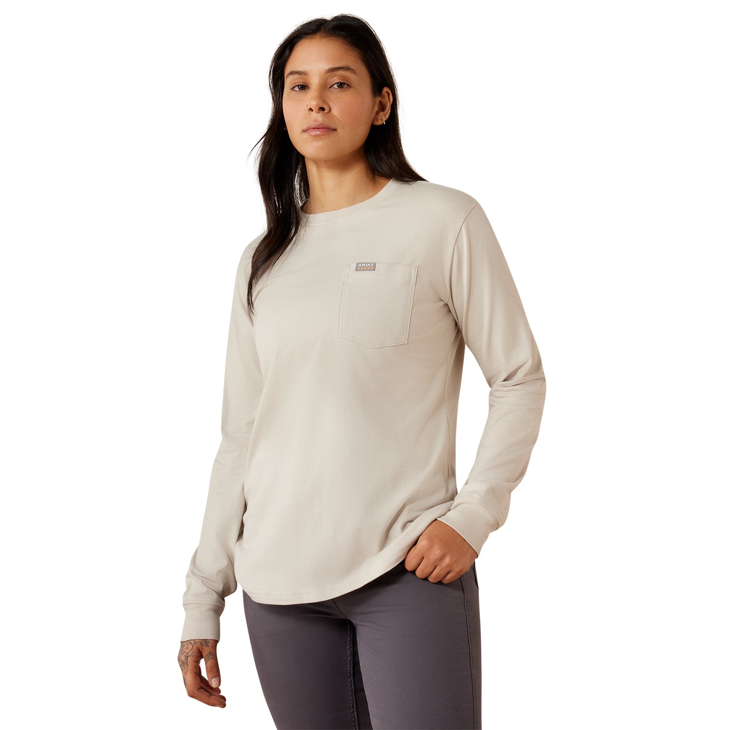 Ariat Ladies Rebar Silver Grey Cotton Strong Flying Eagle T-Shirt 10079785