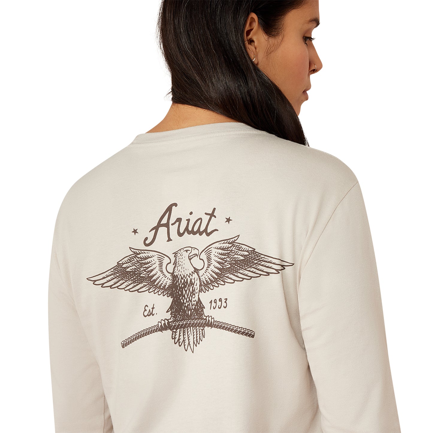 Ariat Ladies Rebar Silver Grey Cotton Strong Flying Eagle T-Shirt 10079785