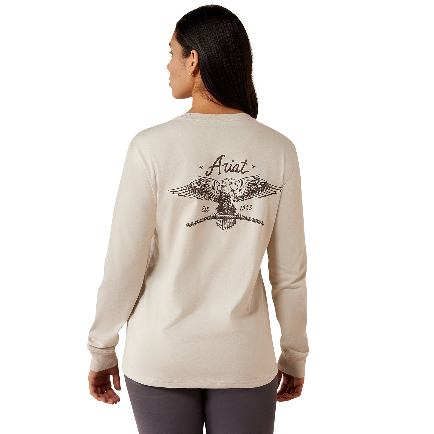 Ariat Ladies Rebar Silver Grey Cotton Strong Flying Eagle T-Shirt 10079785