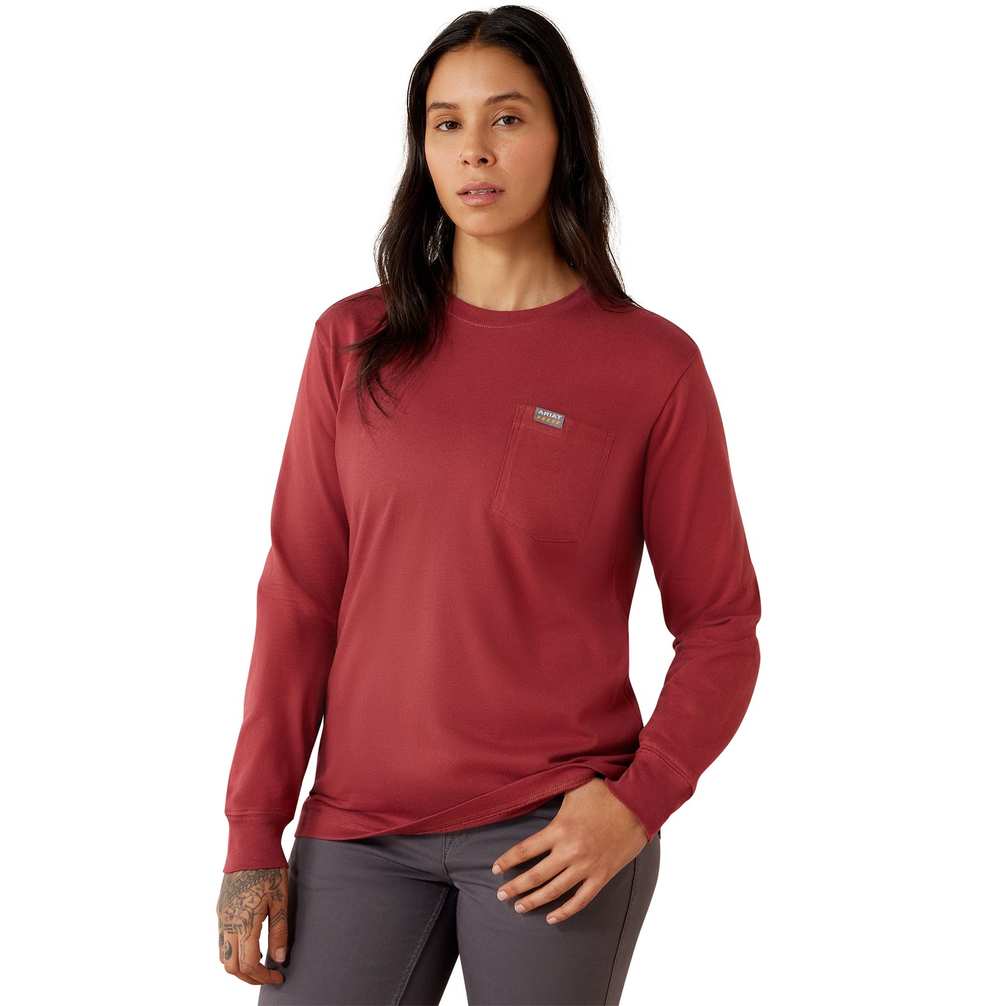 Ariat Ladies Rebar Burnt Russet Cotton Strong Vintage Mother Long Sleeve T-Shirt 10079788