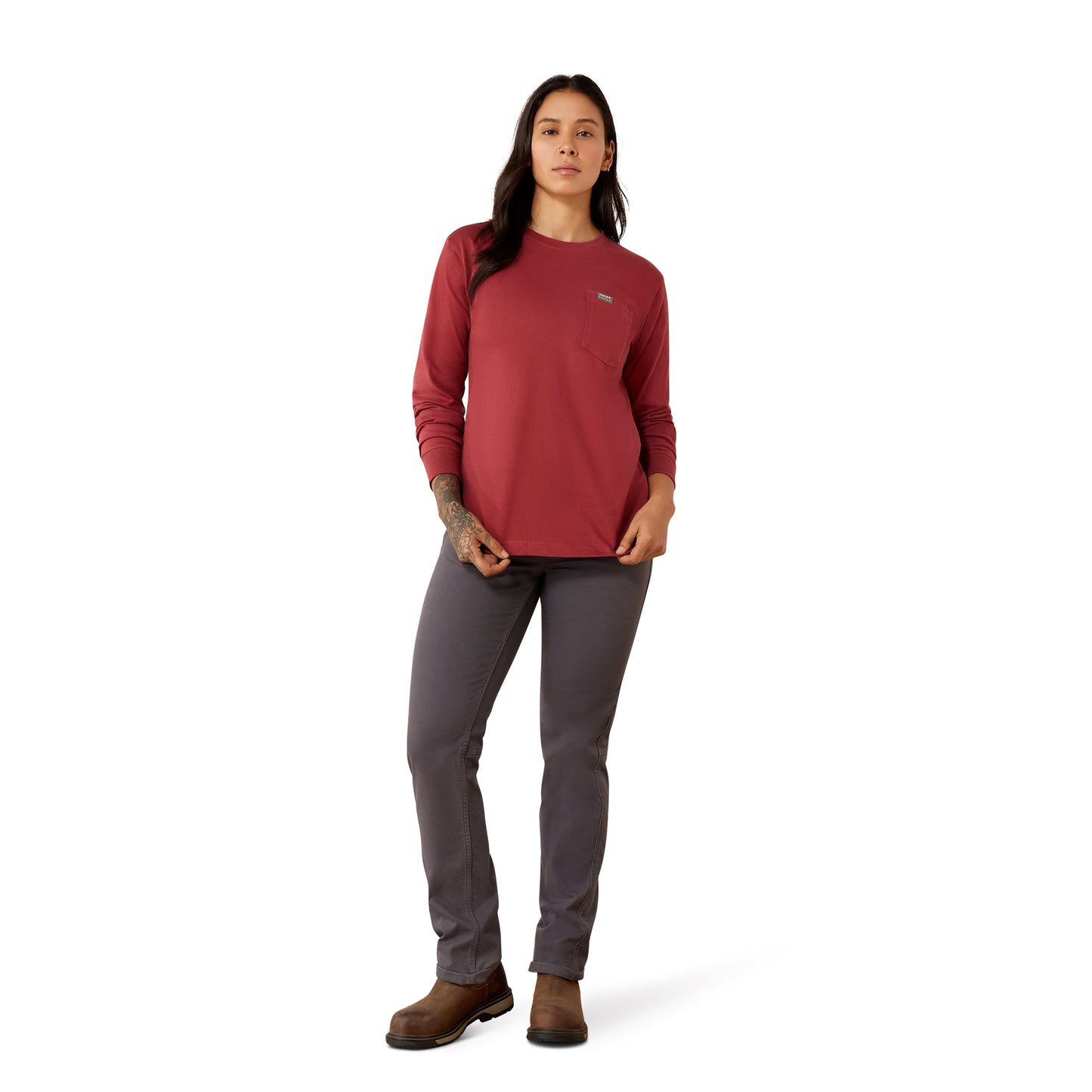 Ariat Ladies Rebar Burnt Russet Cotton Strong Vintage Mother Long Sleeve T-Shirt 10079788