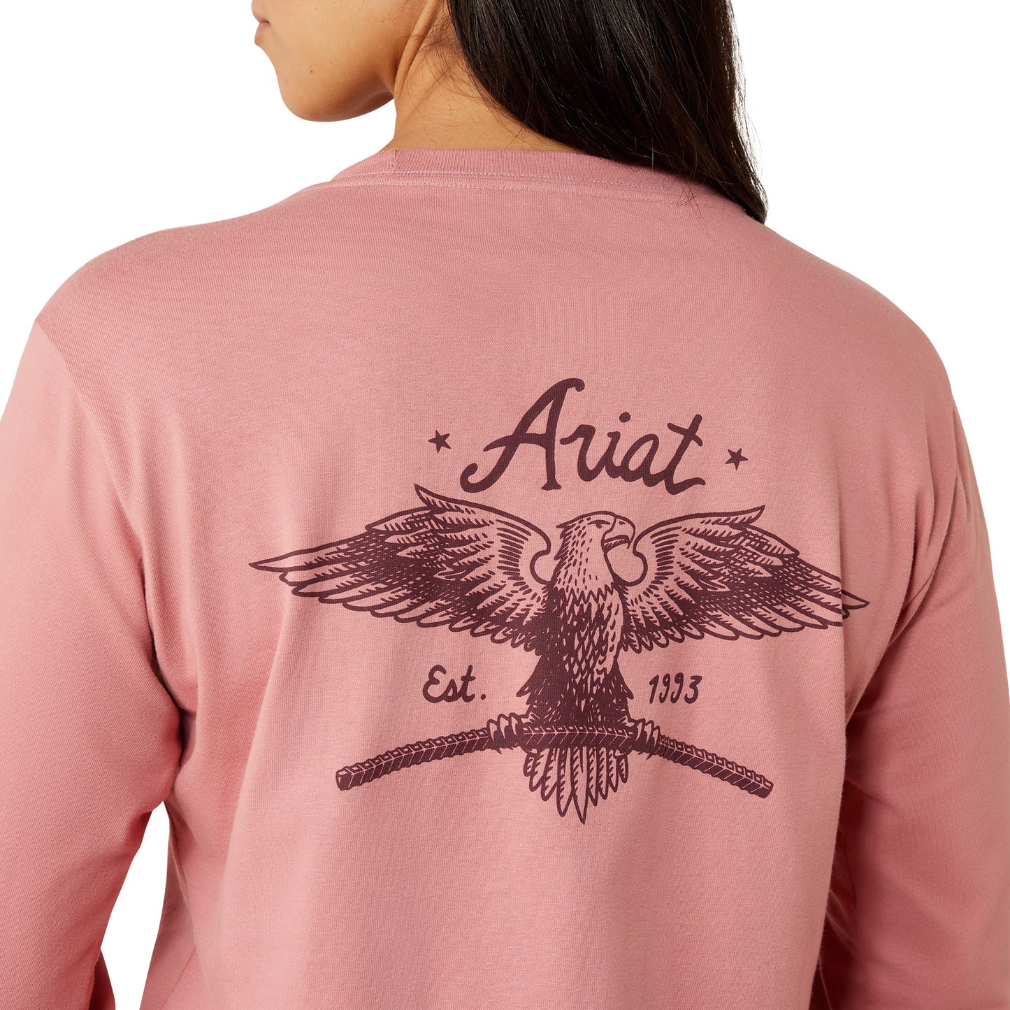 Ariat Ladies Rebar Dusty Rose Cotton Strong Flying Eagle Long Sleeves T-Shirt 10079823