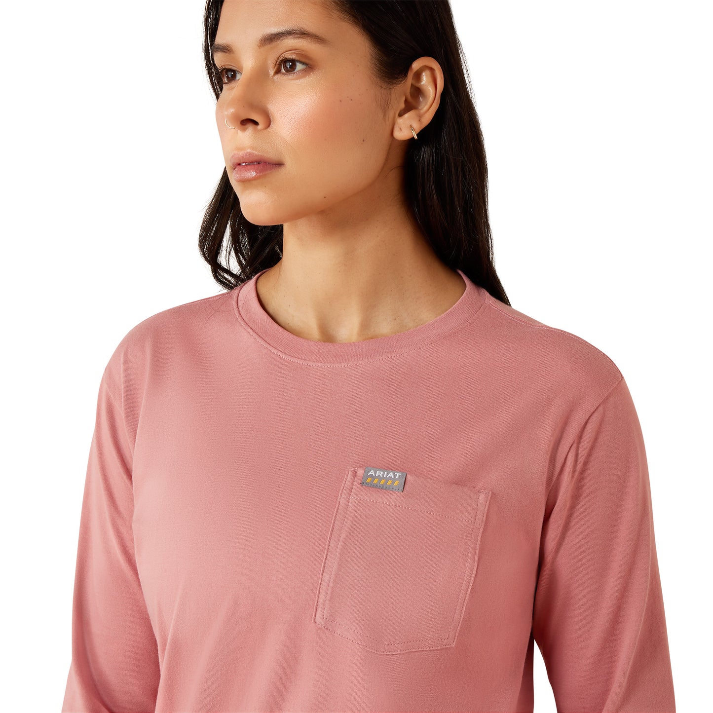 Ariat Ladies Rebar Dusty Rose Cotton Strong Flying Eagle Long Sleeves T-Shirt 10079823