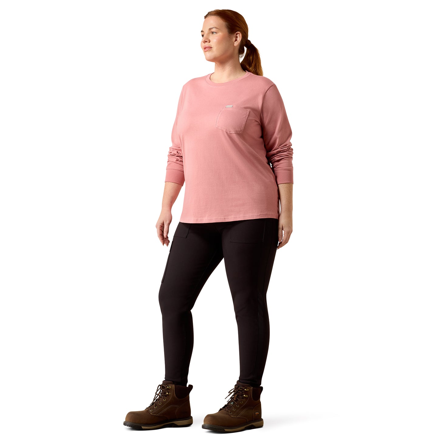 Ariat Ladies Rebar Dusty Rose Cotton Strong Flying Eagle Long Sleeves T-Shirt 10079823