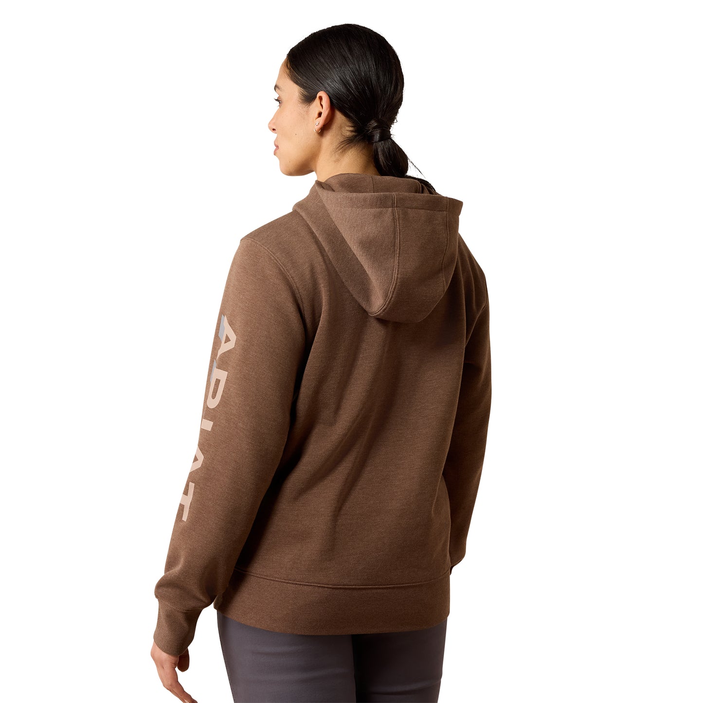 Ariat Ladies Rebar Lightweight Logo 1/2 Zip Raindrum Heather Hoodie 10082241