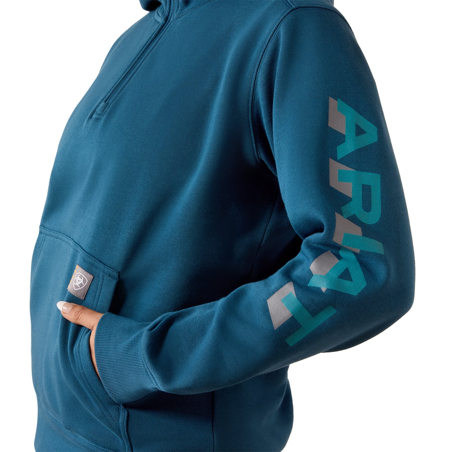 Ariat Ladies Rebar Lightweight Logo 1/2 Zip Deep Dive Hoodie 10082242