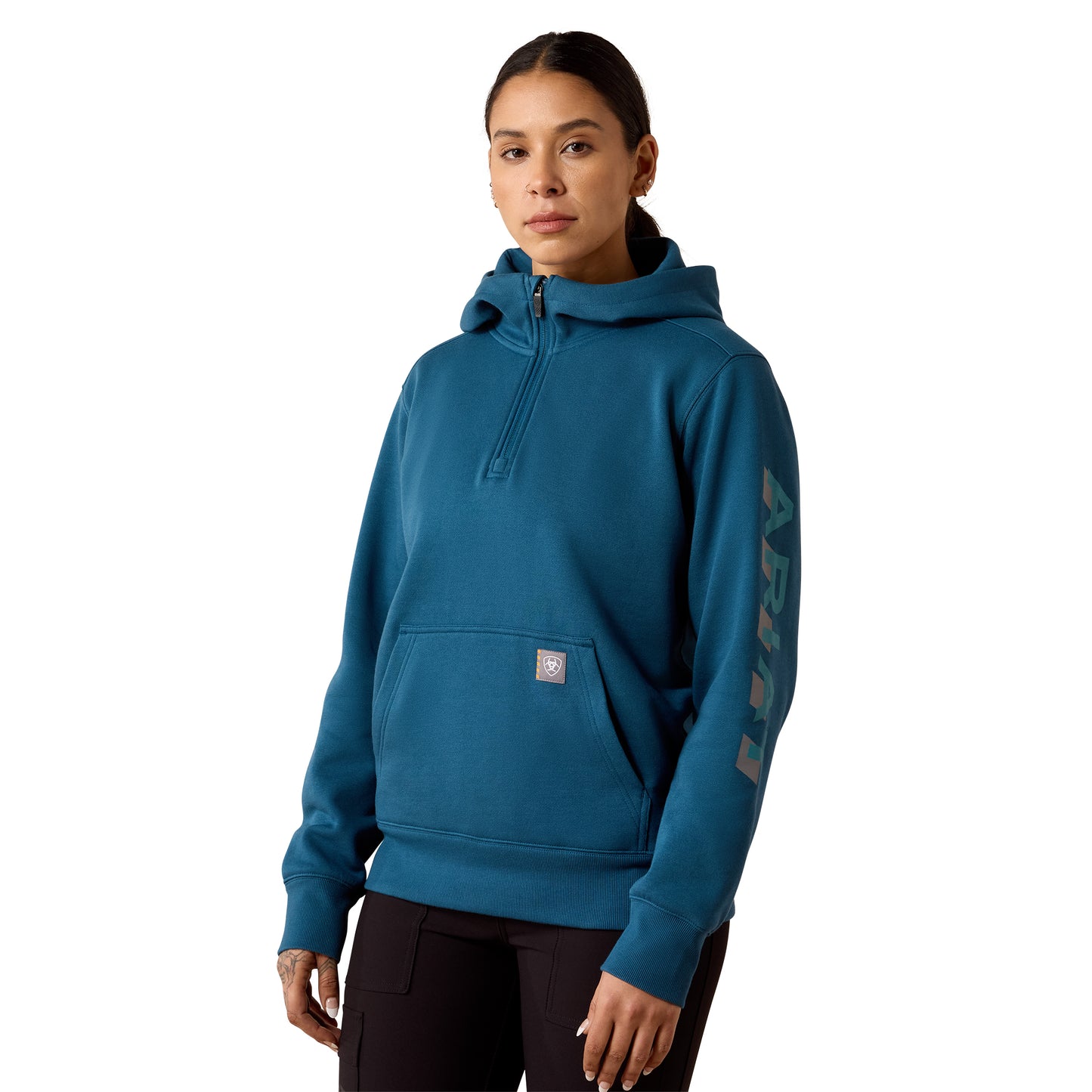 Ariat Ladies Rebar Lightweight Logo 1/2 Zip Deep Dive Hoodie 10082242