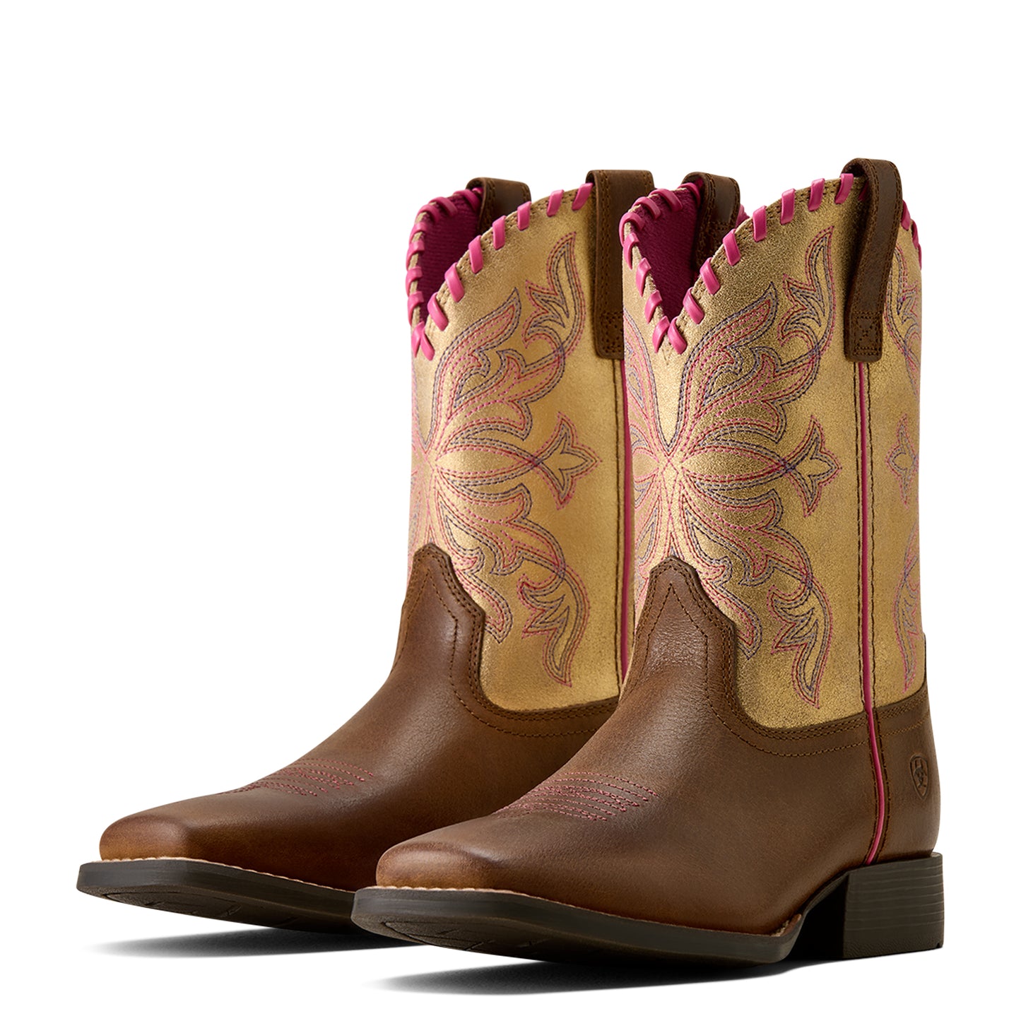 Ariat Youth Sundown Georgia Clay Wide Square Toe Western Boot 10080276
