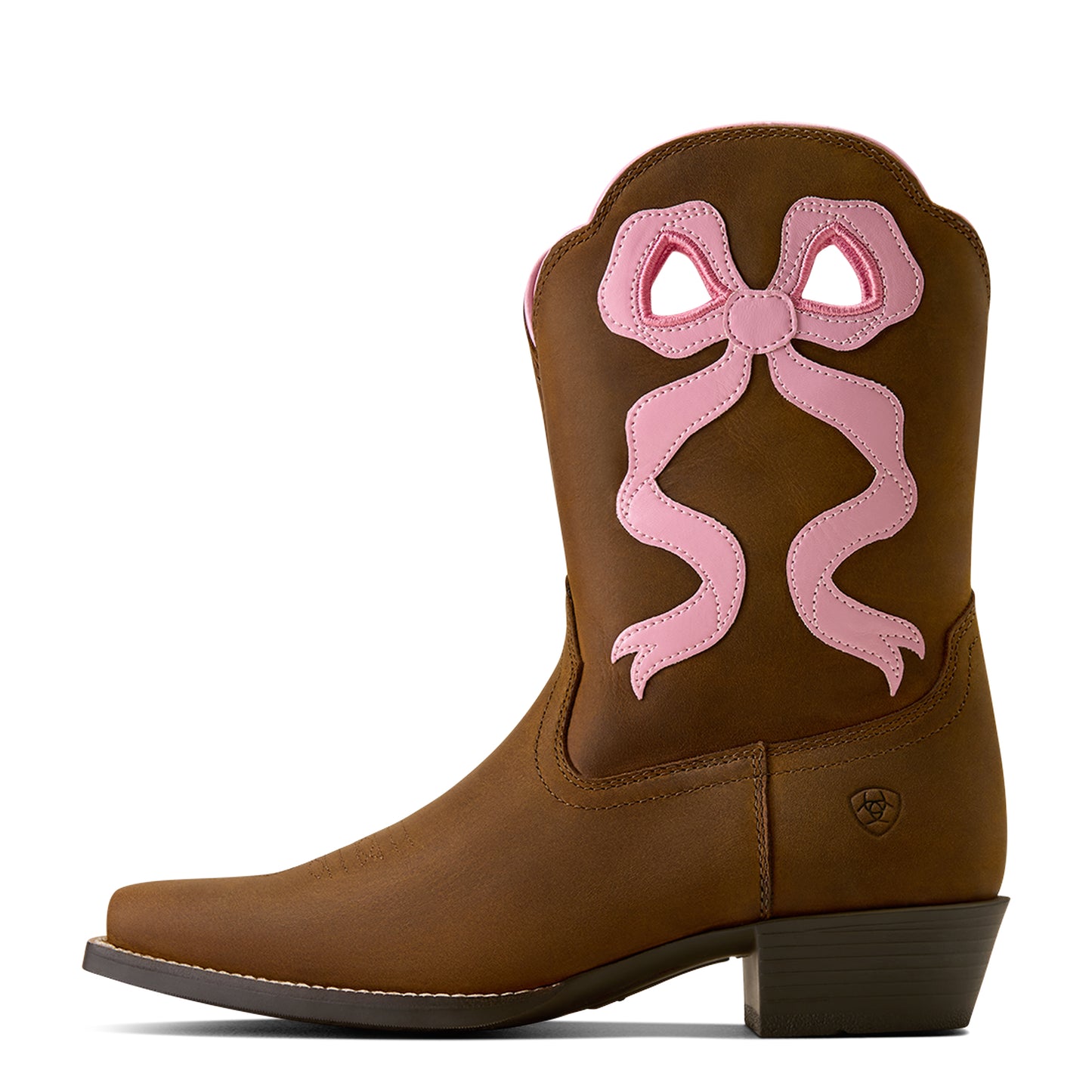 Ariat Youth Girl's Lil Beaux Distressed Brown D Toe Western Boot 10080350