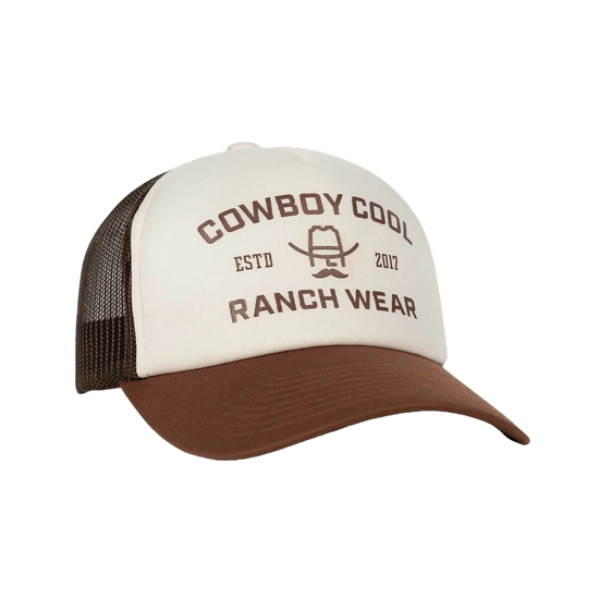 Cowboy Cool Ranch Hand Bone & Brown Baseball Cap H713