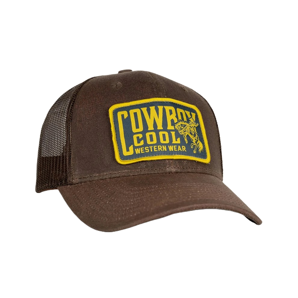 Cowboy Cool Roughrider Brown Trucker Cap H716