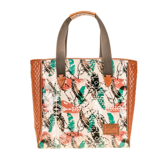 Hooey Ladies "TOPAWA FEATHER" Pink & Brown Classic Tote HCT001-PKBR
