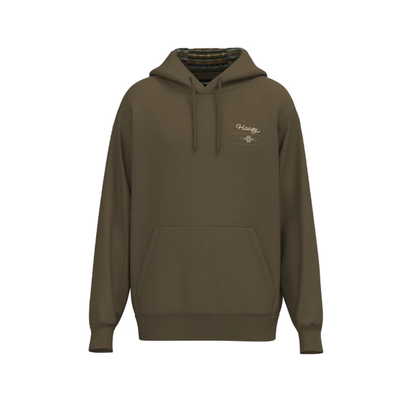 Hooey Men's Shitake Brown Logo Graphic Pullover Hoodie HH1378BR