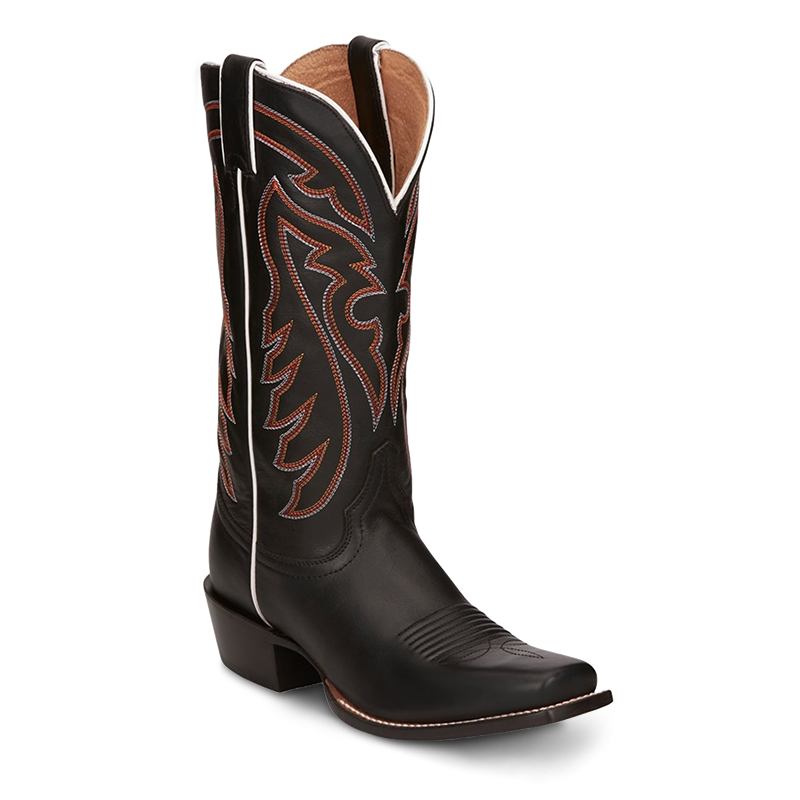 Justin Men's Brindle Square Toe Midnight Black Western Boots JP2501