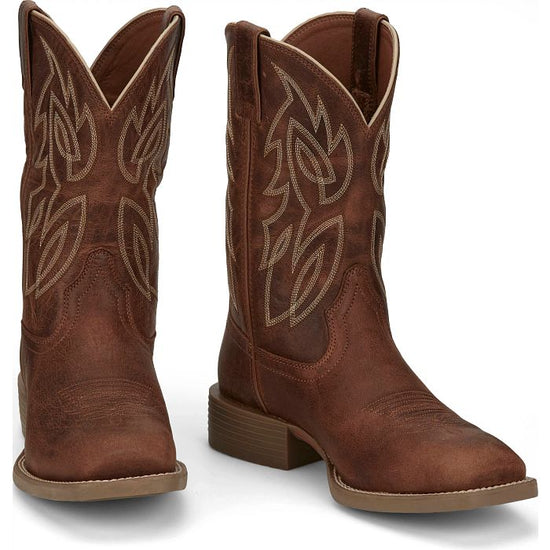 Justin Men's Canter Amber Brown Water Buffalo Western Boots SE7516