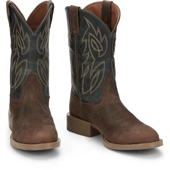 Justin Men's Rendon Steel Blue Water Buffalo Western Boots SE7533