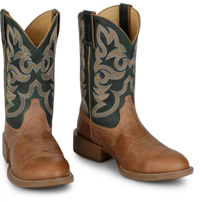 Justin Men's Jasper 11" Forest Green Round Toe Western Boot UN7172