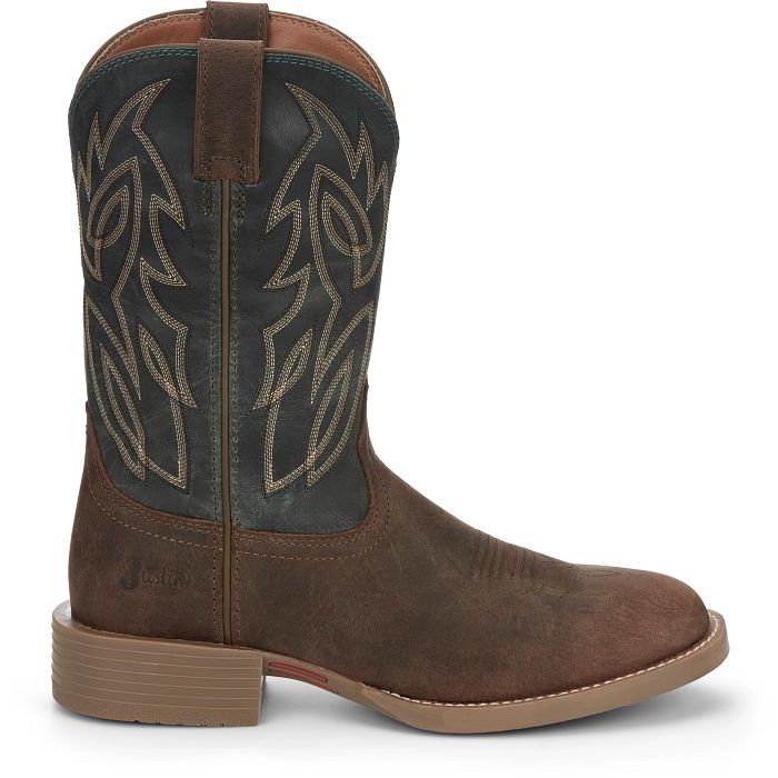 Justin Men's Rendon Steel Blue Water Buffalo Western Boots SE7533