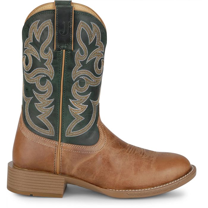 Justin Men's Jasper 11" Forest Green Round Toe Western Boot UN7172